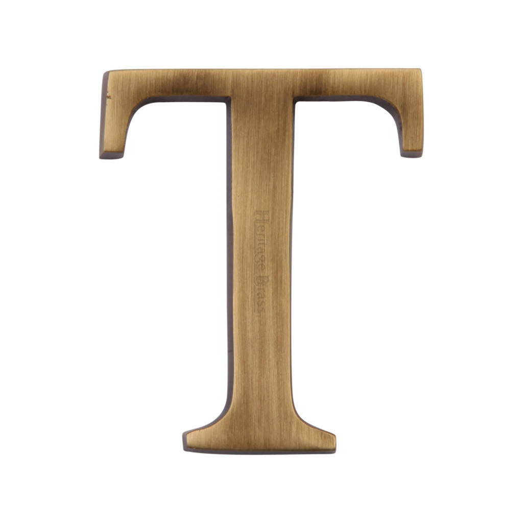 Heritage Brass Letter T  - Pin Fix 51mm
